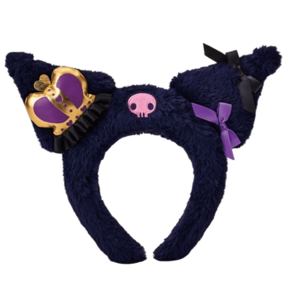 Sanrio Kuromi Crown Plush Faux Fur Headband 20th Anniversary Purple